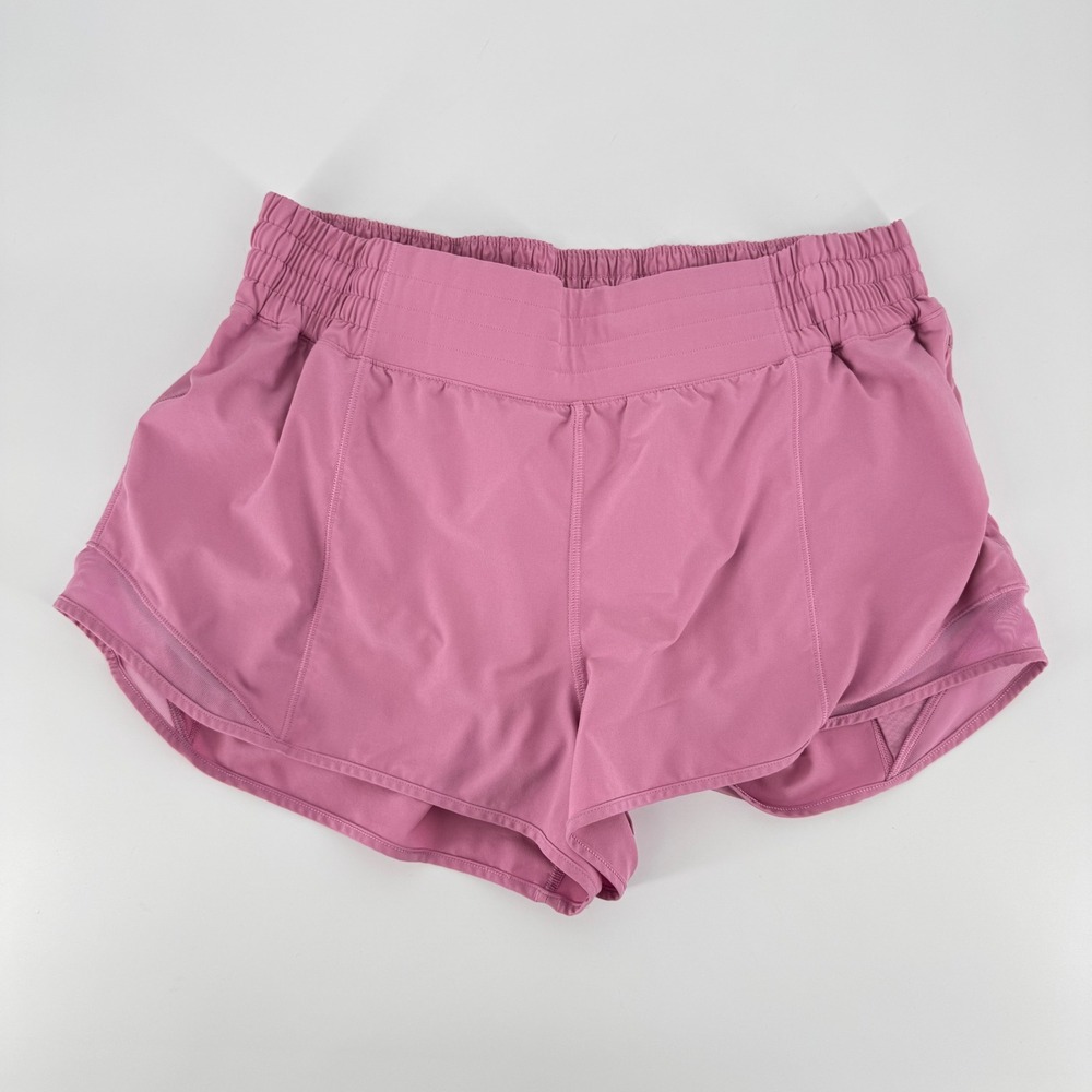 Lululemon Hotty Hot HR Short 2.5 Lined Pink Frosting LW7DE5S PKFR Womens 12